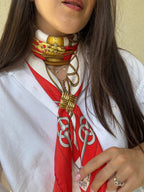 Anillo de bufanda vintage - Relieve texturizado dorado