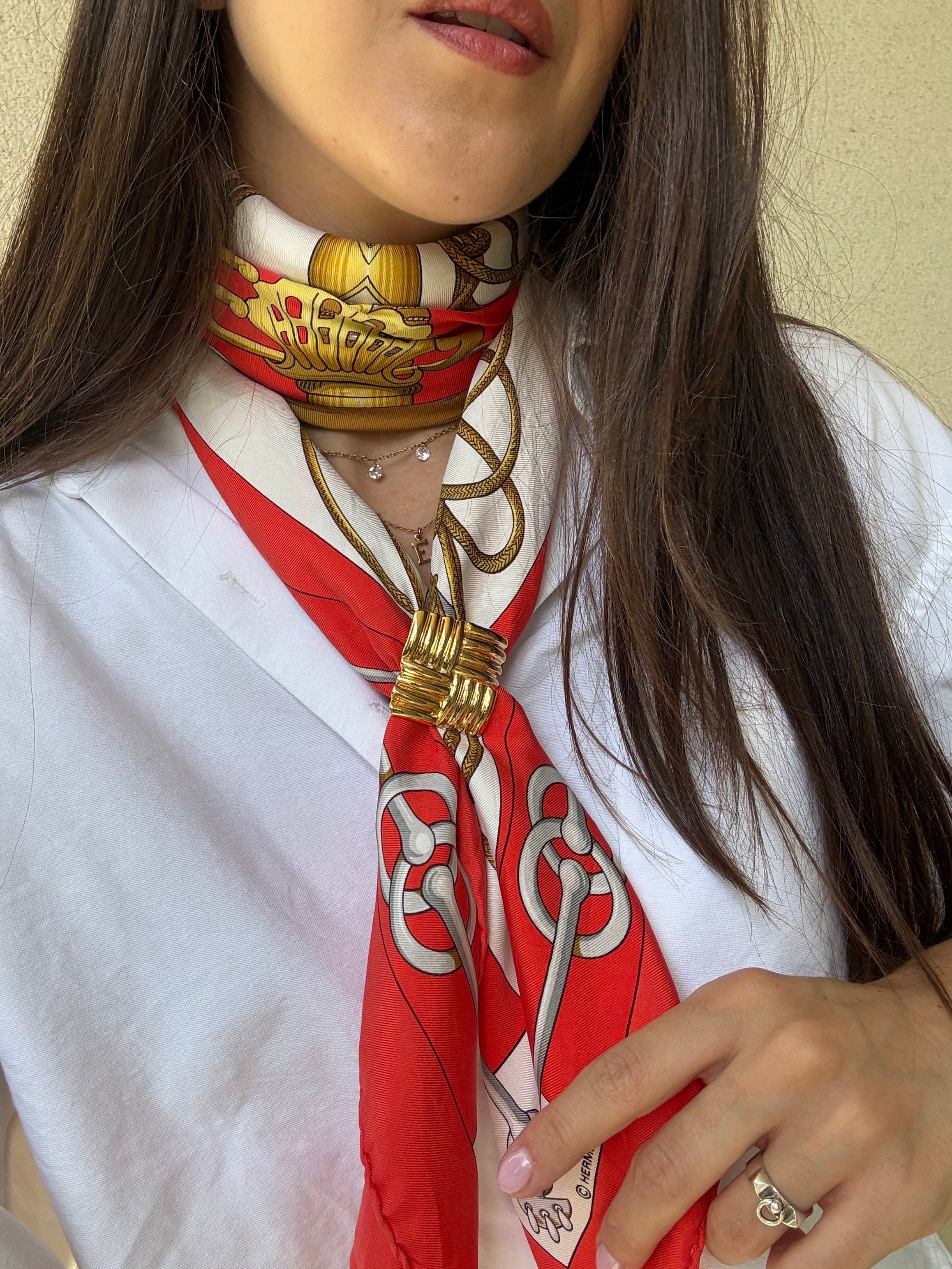Anillo de bufanda vintage - Relieve texturizado dorado