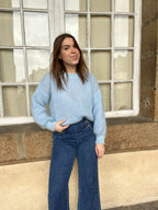 Maille en mohair et laine Gaia bleu glacier