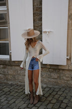 Gilet Long Laora - Crème