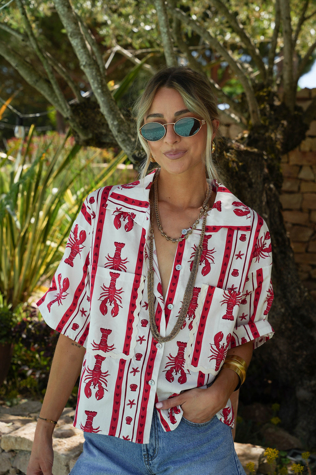 Camisa estampada Ulysse - Rojo