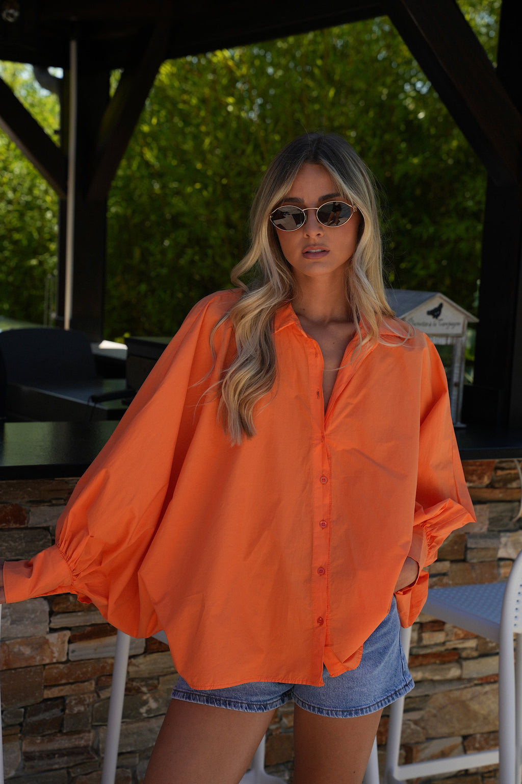 Lycia Loose Shirt - Orange