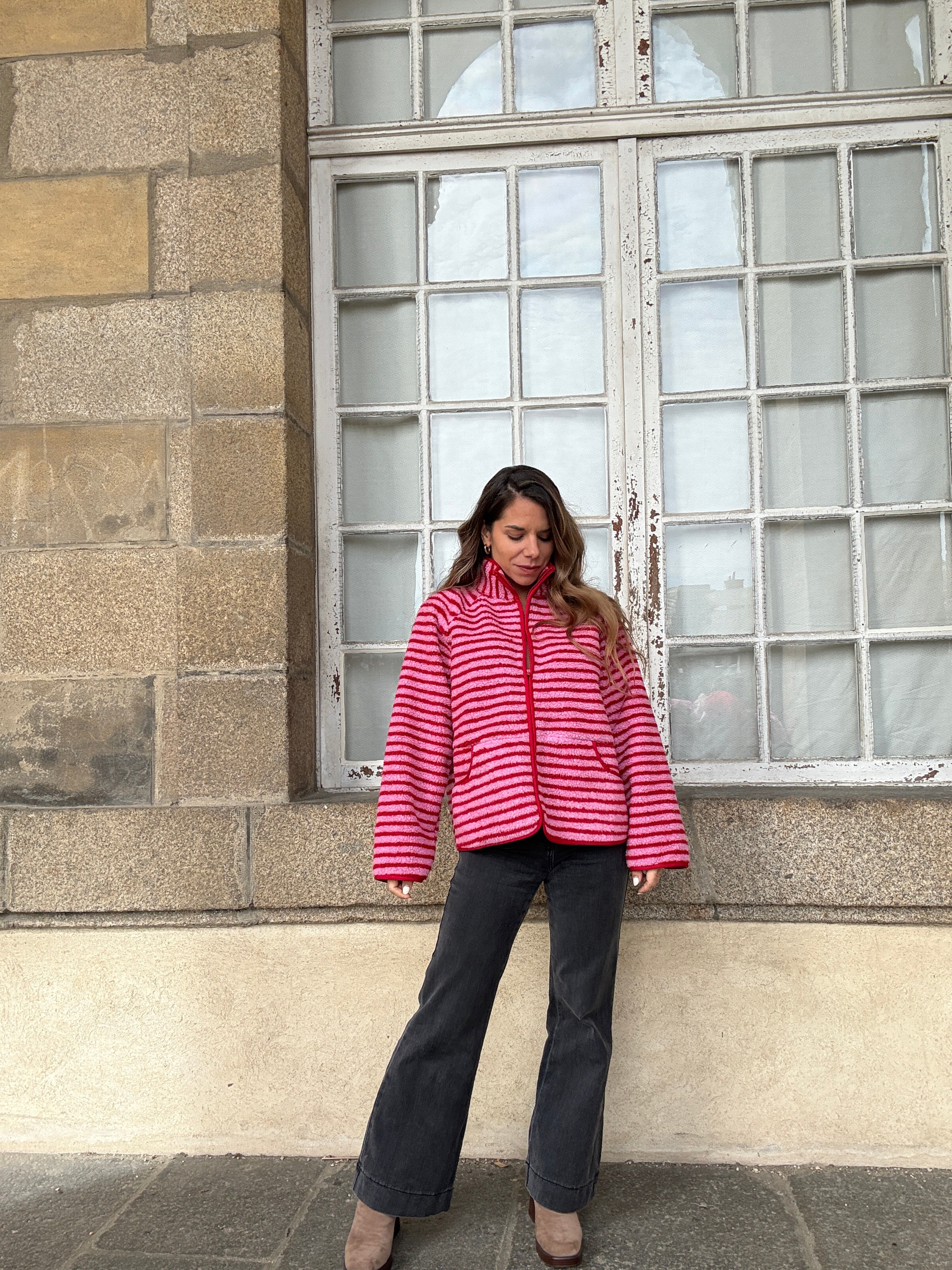 Chaqueta Polar a Rayas Carmen