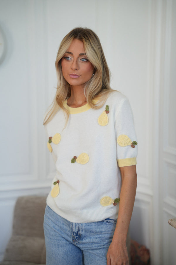 Maé Pear Sweater - White/Yellow
