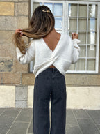 Pull en laine beige Olympe