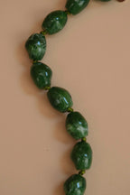 Chunky khaki bead necklace