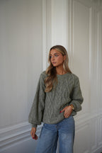Pull Torsadé Santana - Kaki Clair
