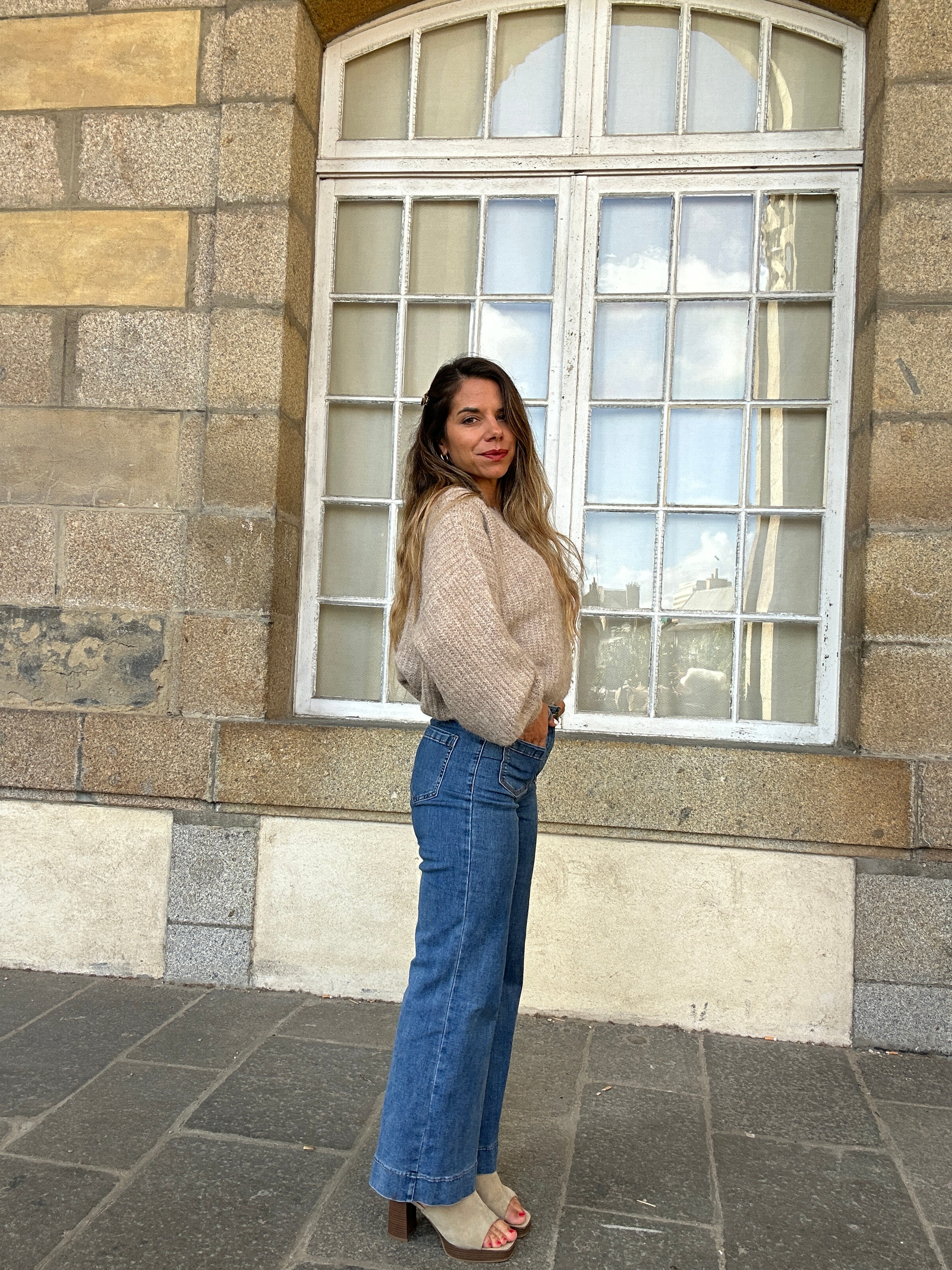 Pull En Maille Jade Taupe