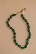 Chunky khaki bead necklace