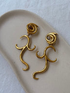 Boucles D’Oreilles Vintage - Design Structural Doré