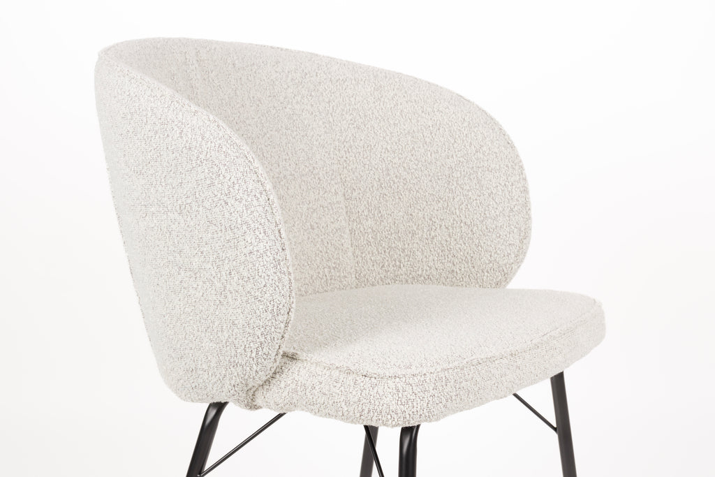 Joa - Set of 2 Dining Chairs - Polyester - Beige