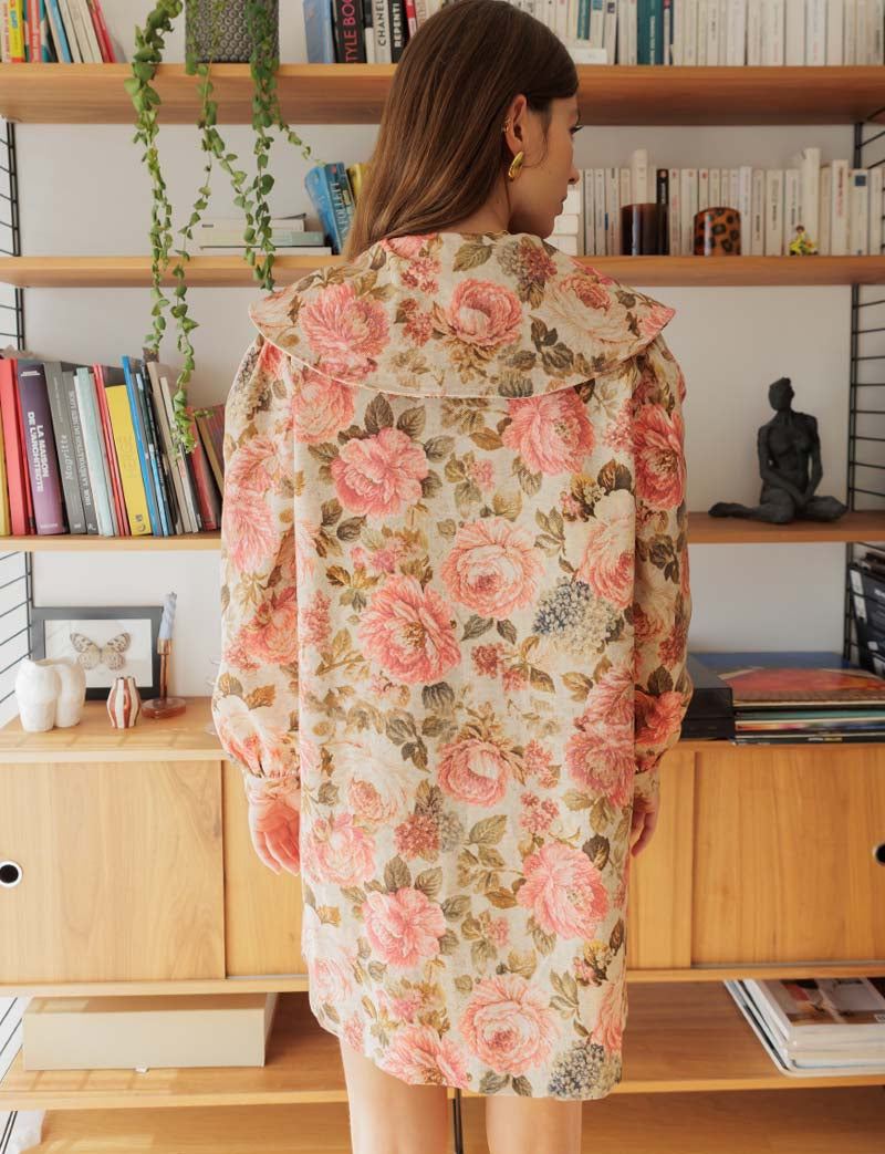 Råhvid Blomstret Kjole Mila