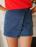 Blauwe skort met panterprint Tedd