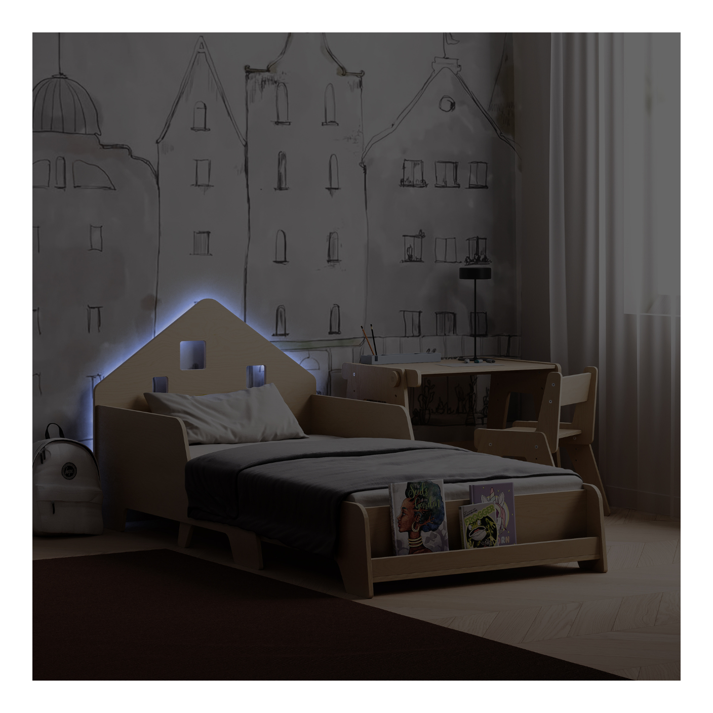 Cama Cabina Extensible Con Iluminación Led