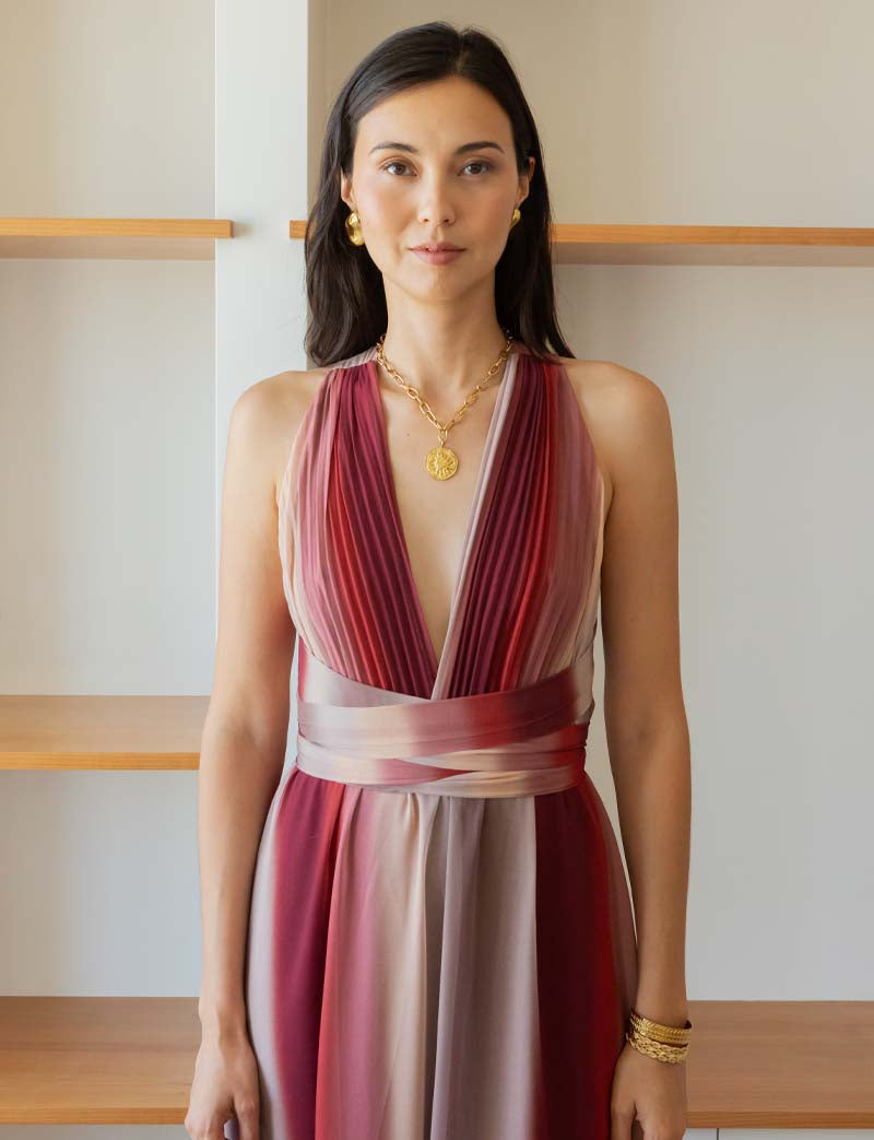 Bordeauxrotes Kleid Diara