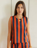 Randig Topp Marin & Orange Ansa