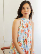 Abito Celeste Floreale Sidy