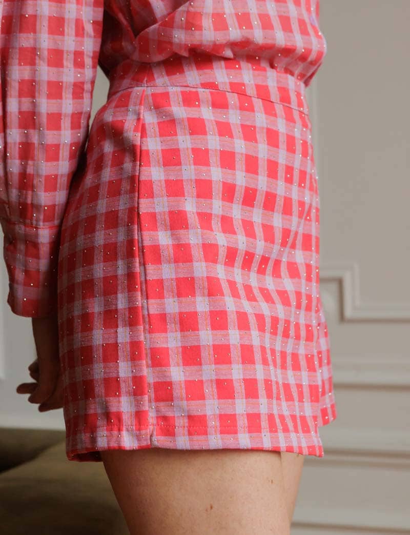 Skort Met Ruitjes & Strass Alter