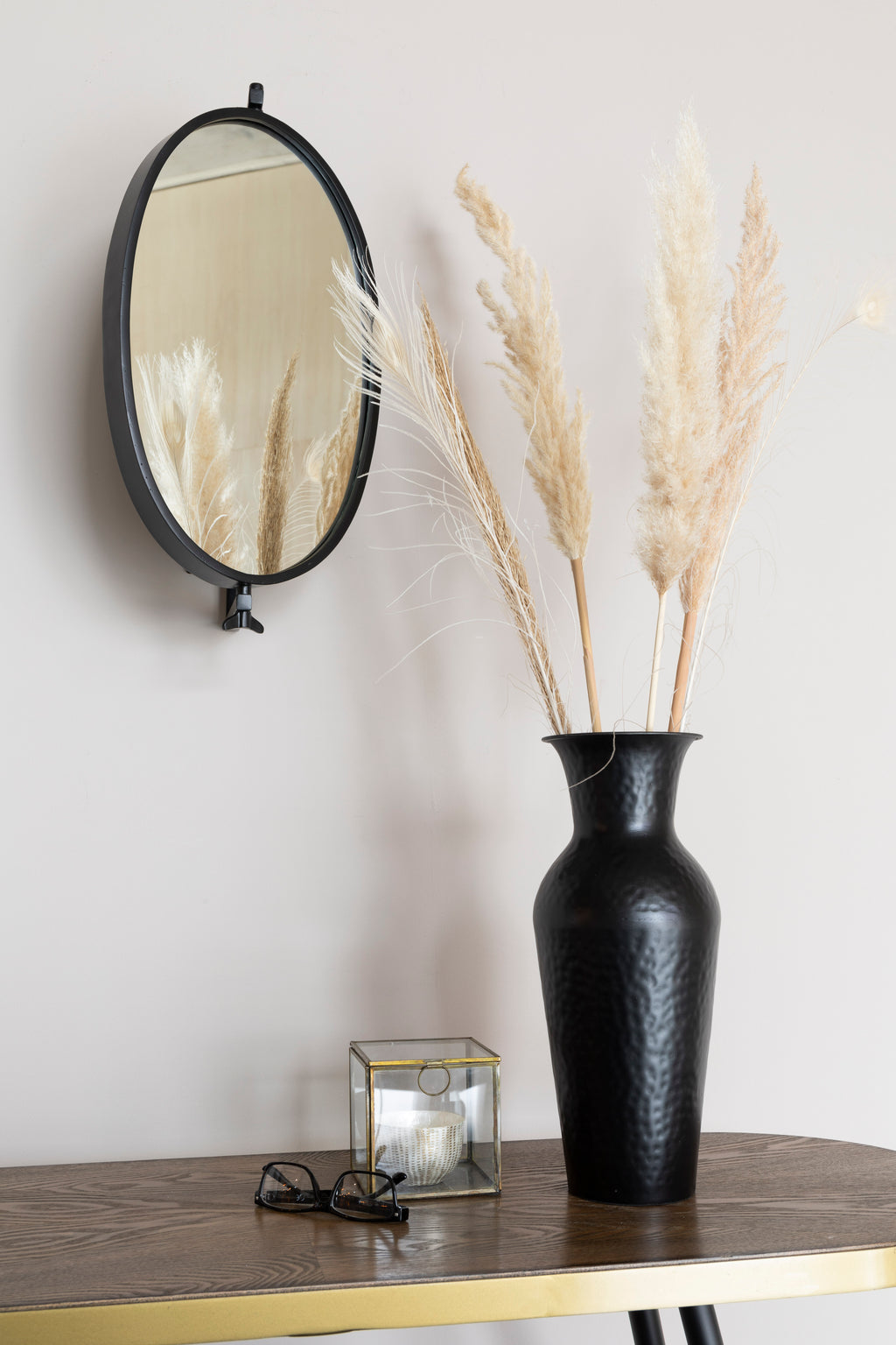 Lara - Mirror - Iron - Black/Gold