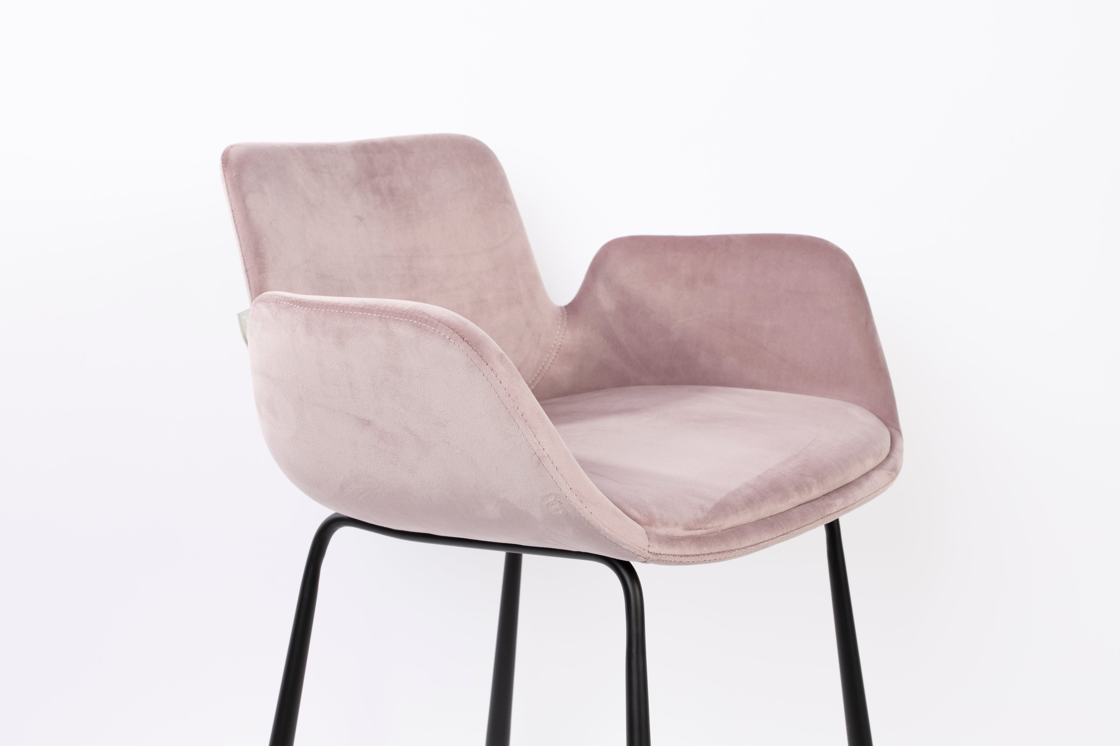 Brit - Lote de 2 Taburetes de Bar & de Mostrador - Poliéster - Rosa