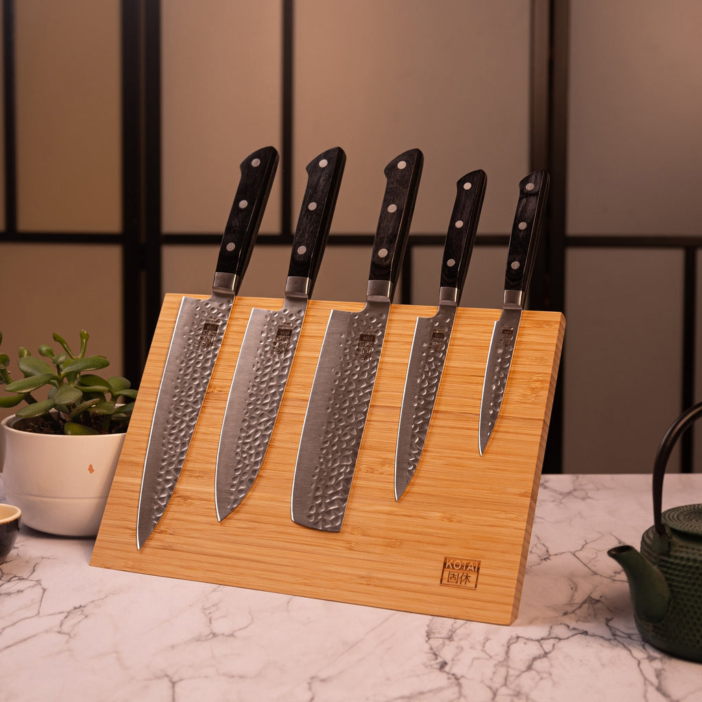 Hashi Tsuchime Collection - Complete Nomad 7-piece Set: 5 Knives + 2 Accessories