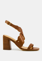 Sandales Octavie-Cuir Lezard Cognac