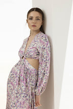 Vestido Gianna AquarelFleurs - Rosa