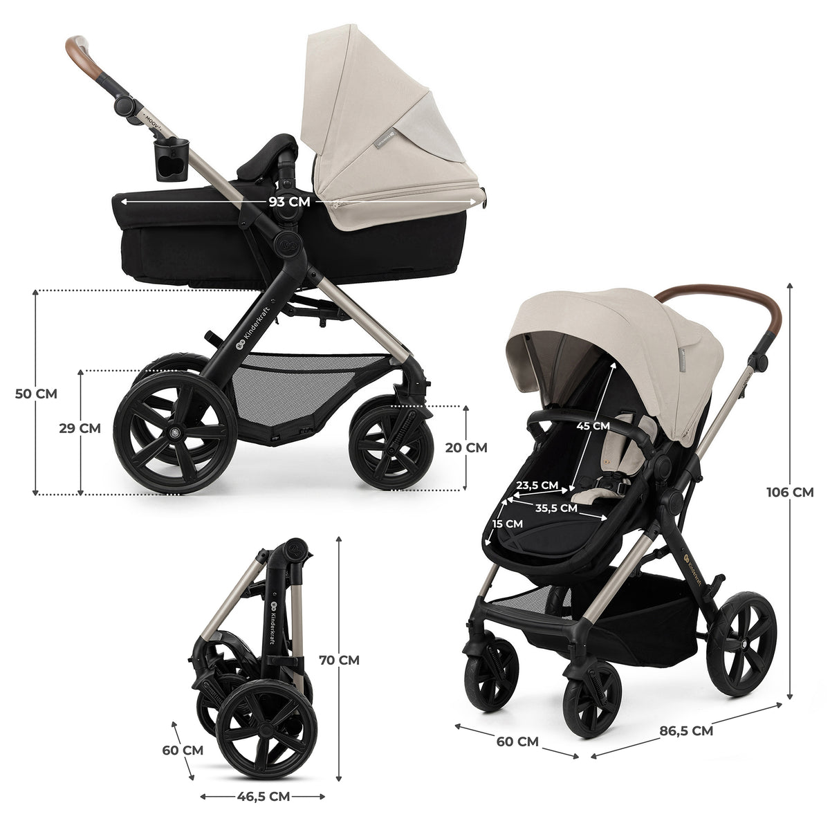 Poussette Trio Moov 2 Gris