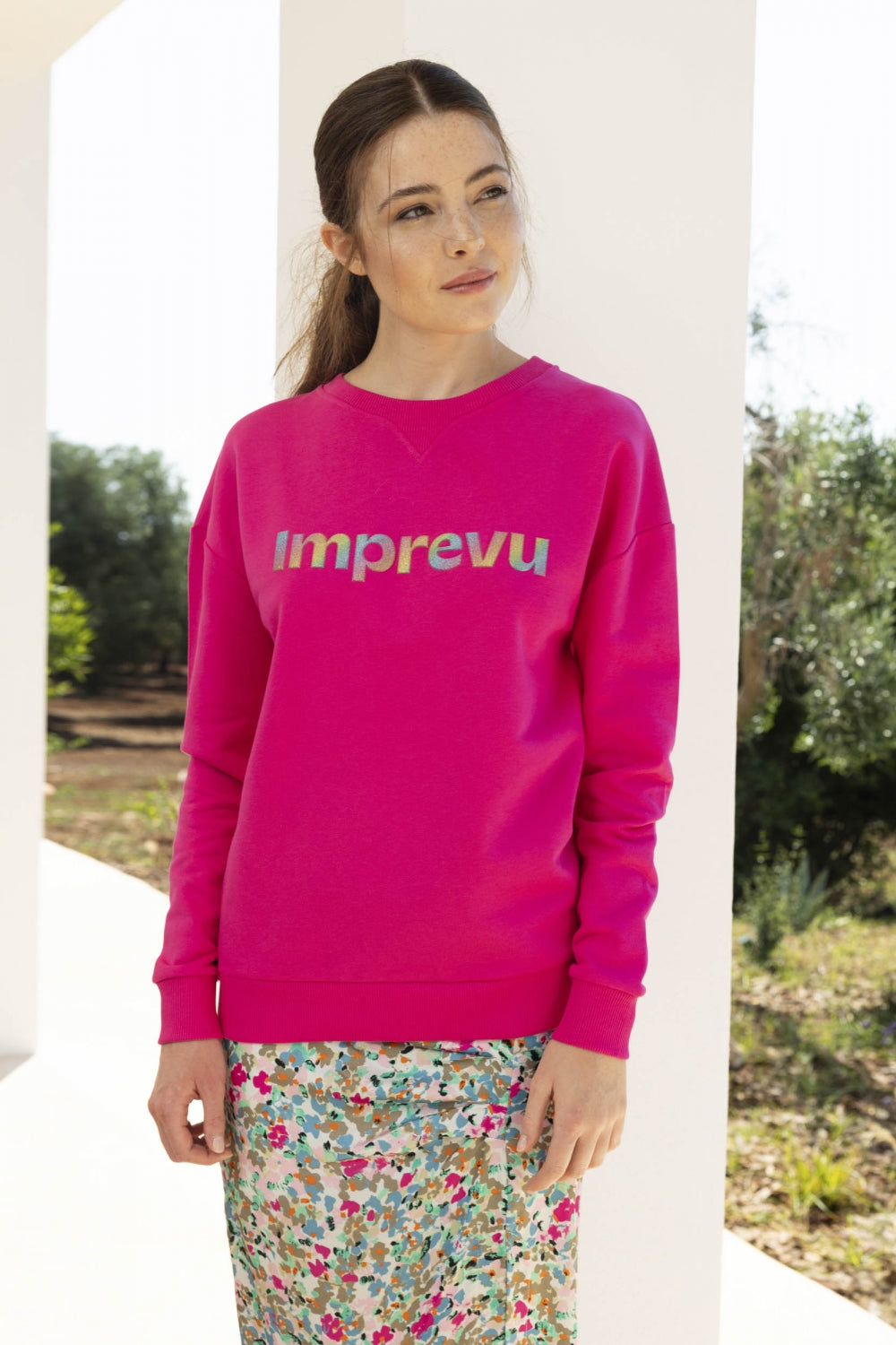 The Dario Rainbow Sweatshirt Pink