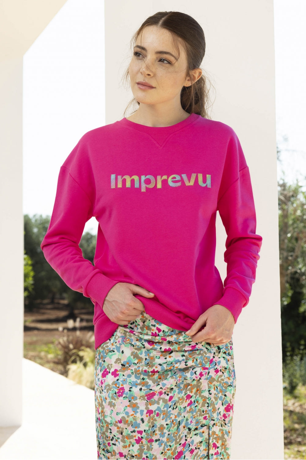 The Dario Rainbow Sweatshirt Pink