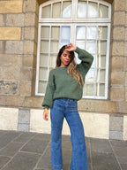 Gaia khaki mohair and wool knit
