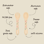 Kit de tenedor y cuchara de silicona - El perezoso