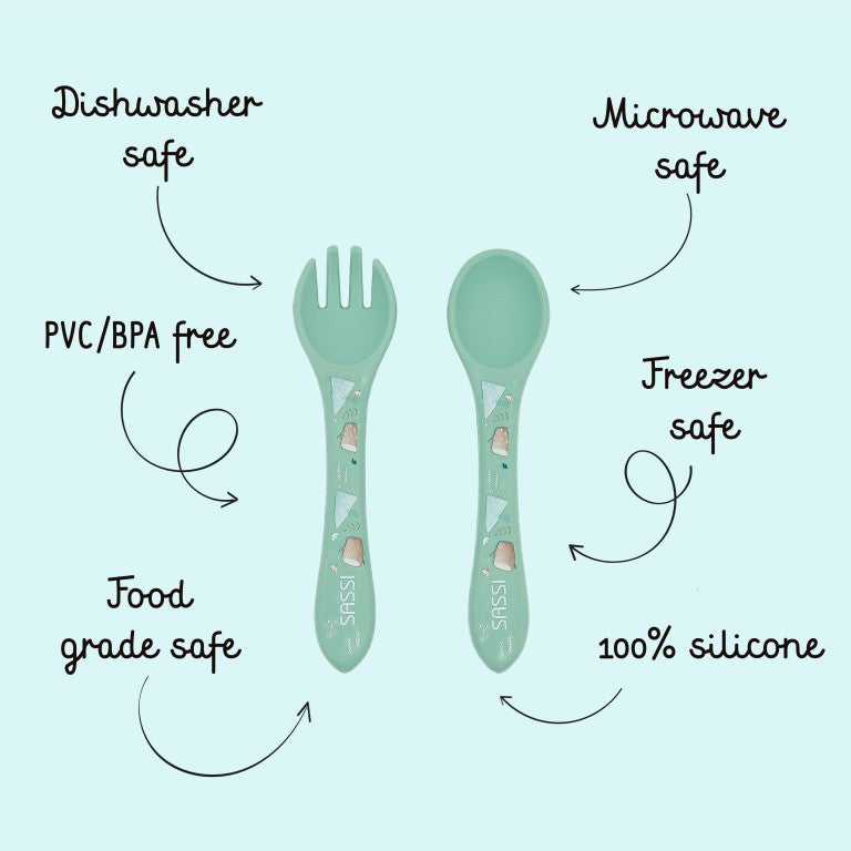 Silicone Fork & Spoon Set - The Polar Bear