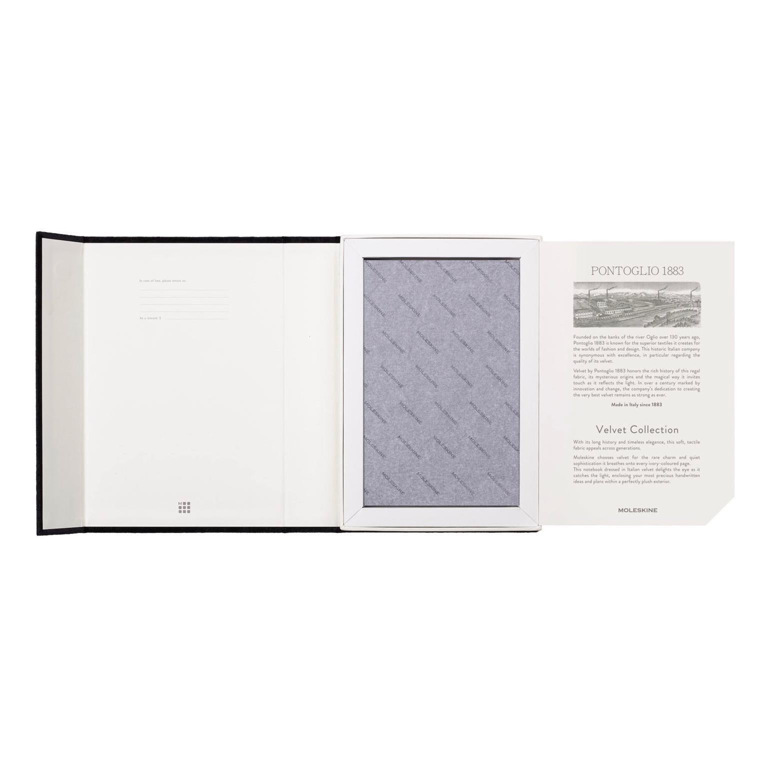 Cuaderno Textil Large 13X21 - Páginas Rayadas - Negro