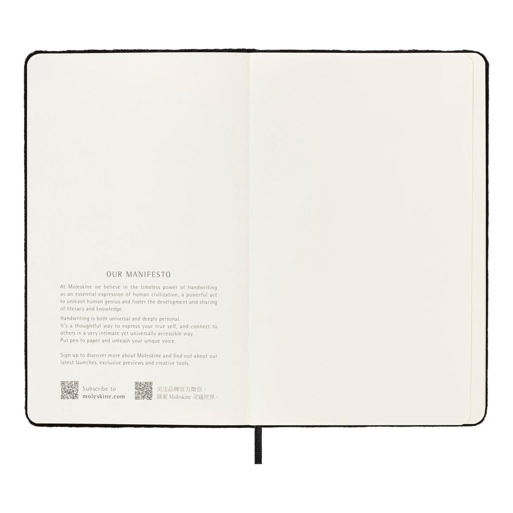 Cuaderno Textil Large 13X21 - Páginas Rayadas - Negro