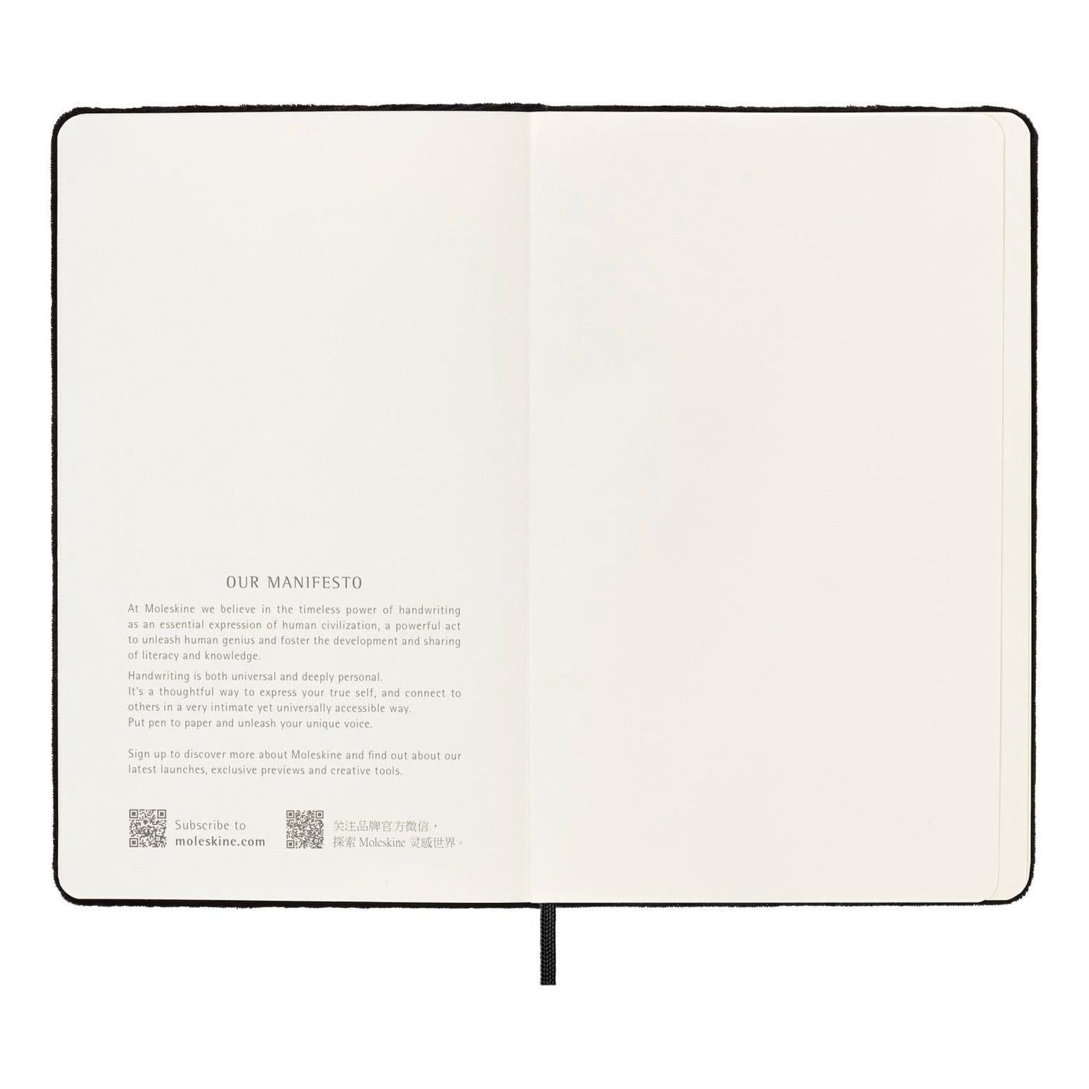 Cuaderno Textil Large 13X21 - Páginas Rayadas - Negro