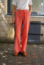 Pantalon Célestin Vichy Rose/Rouge