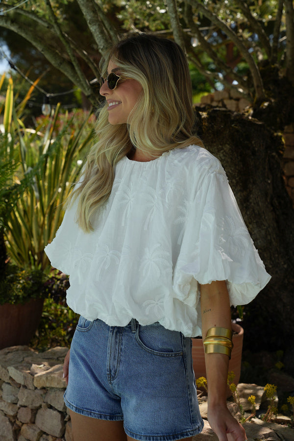 Blouse Brodée Naya - Blanche