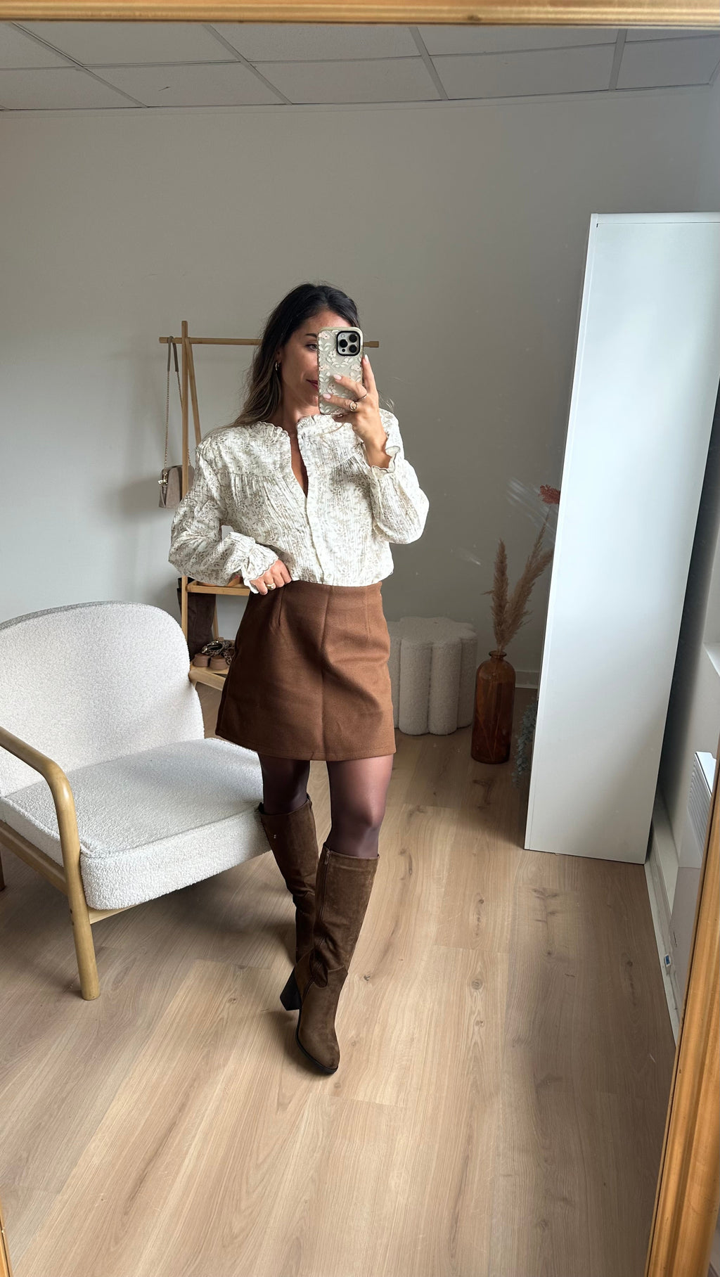 Bottes En Suédine Camille Marron Clair