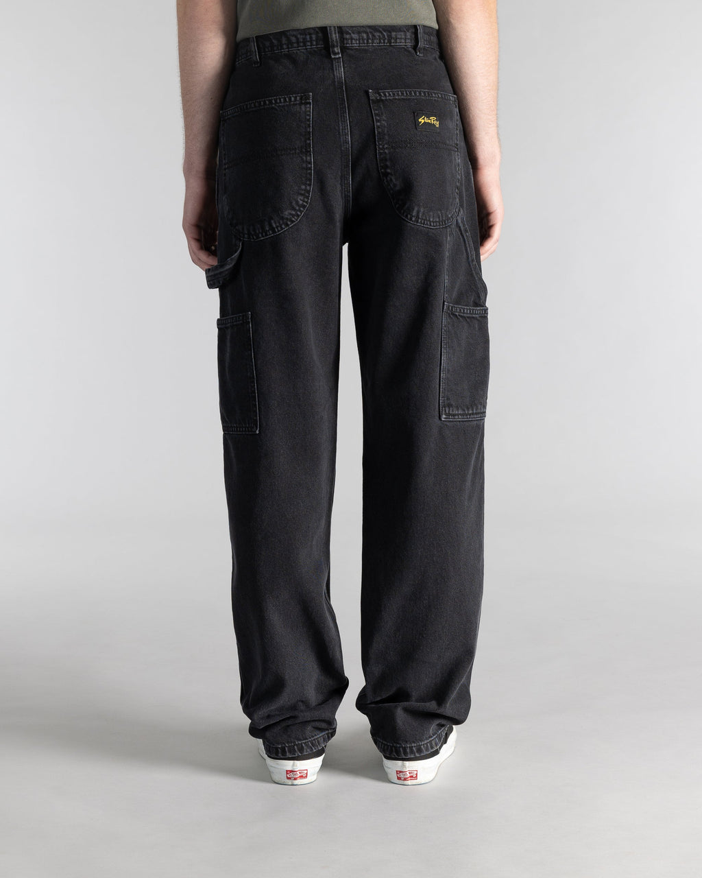 Pantalón pintor de los años 80 - Denim negro lavado a la piedra