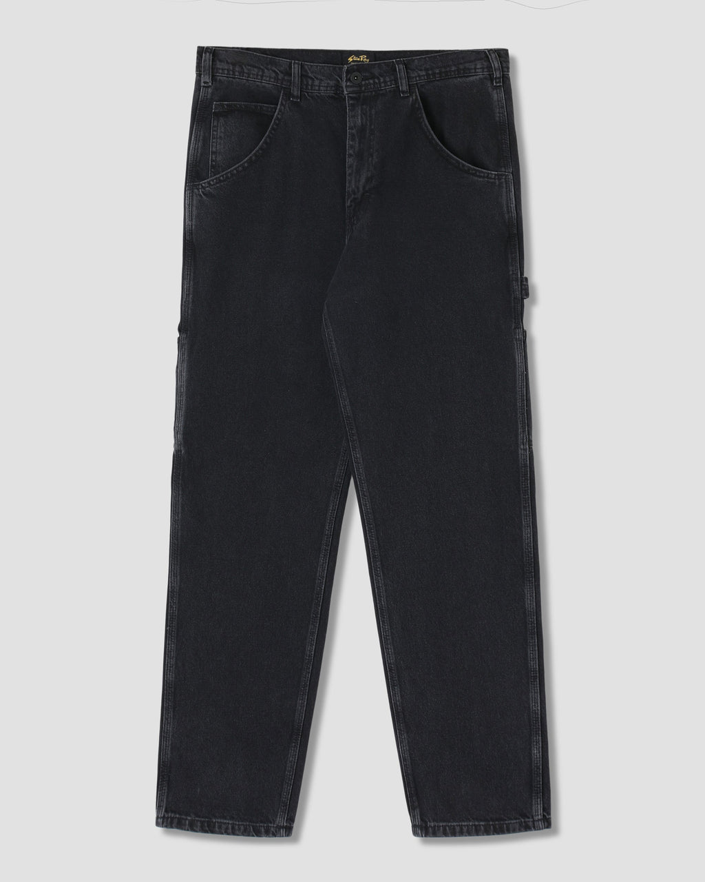 Pantalón pintor de los años 80 - Denim negro lavado a la piedra