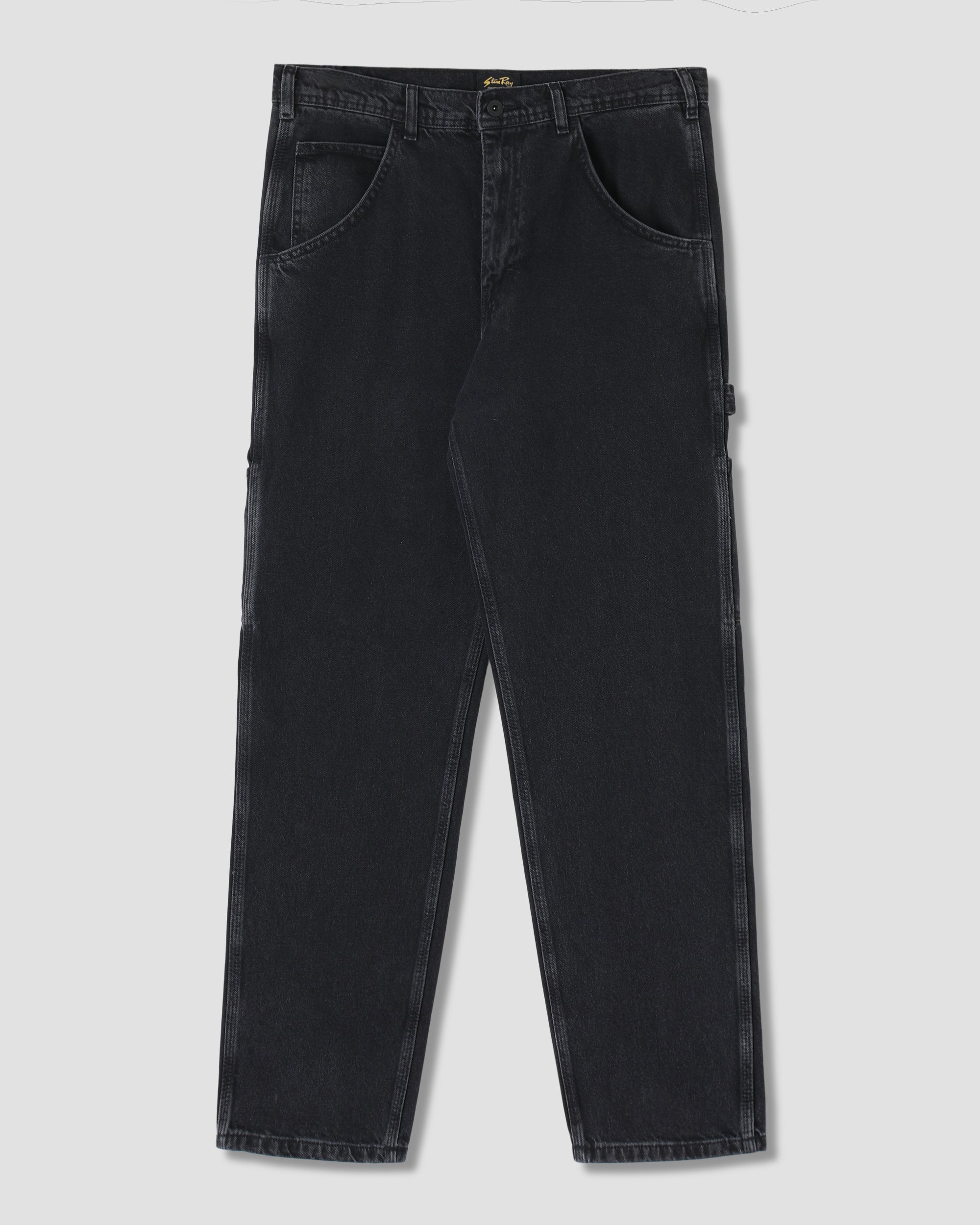 Pantalón pintor de los años 80 - Denim negro lavado a la piedra