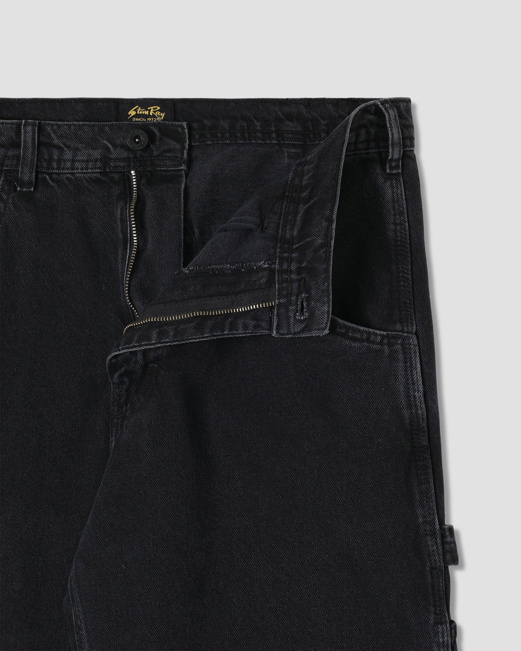Pantalón pintor de los años 80 - Denim negro lavado a la piedra