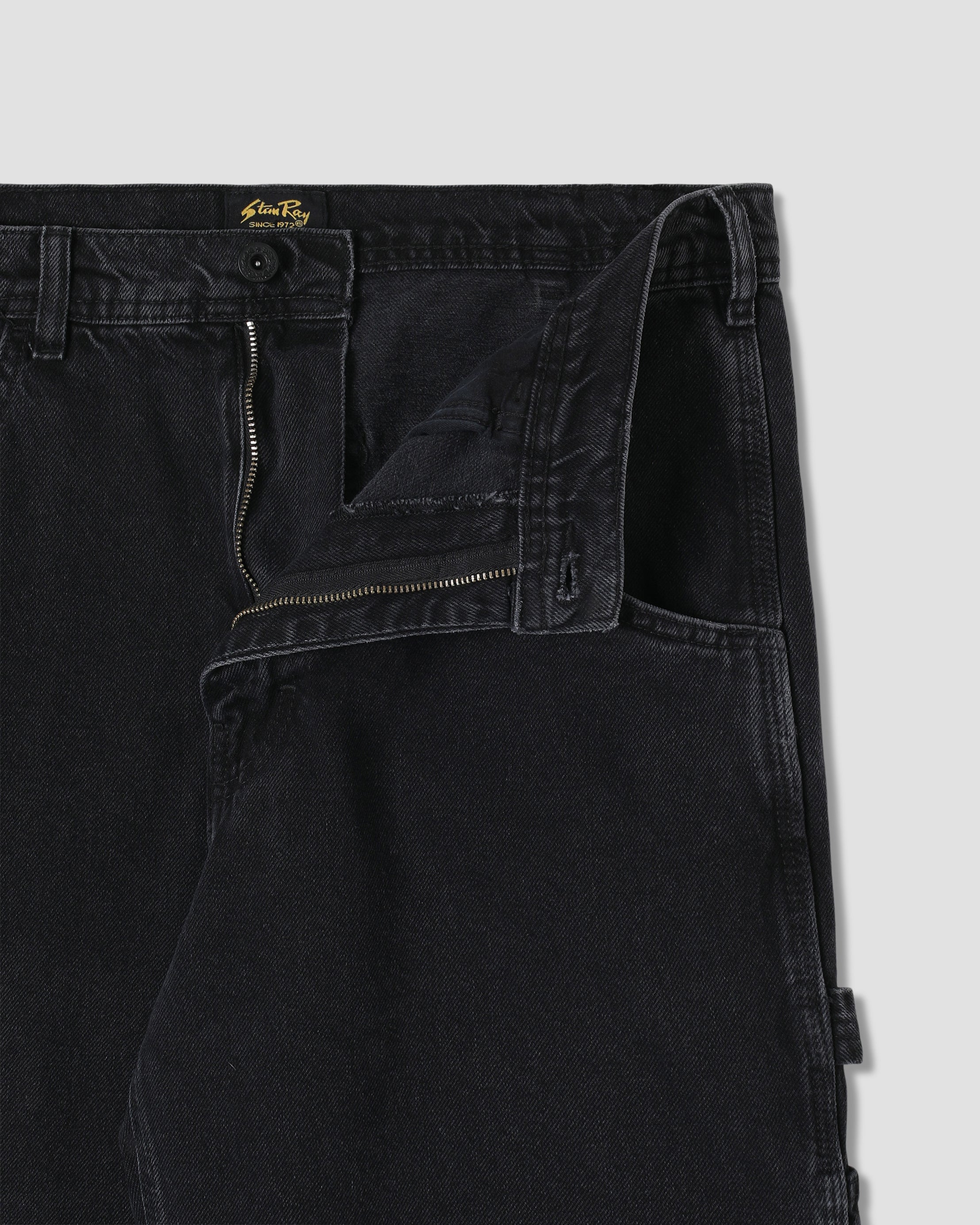 Pantalón pintor de los años 80 - Denim negro lavado a la piedra