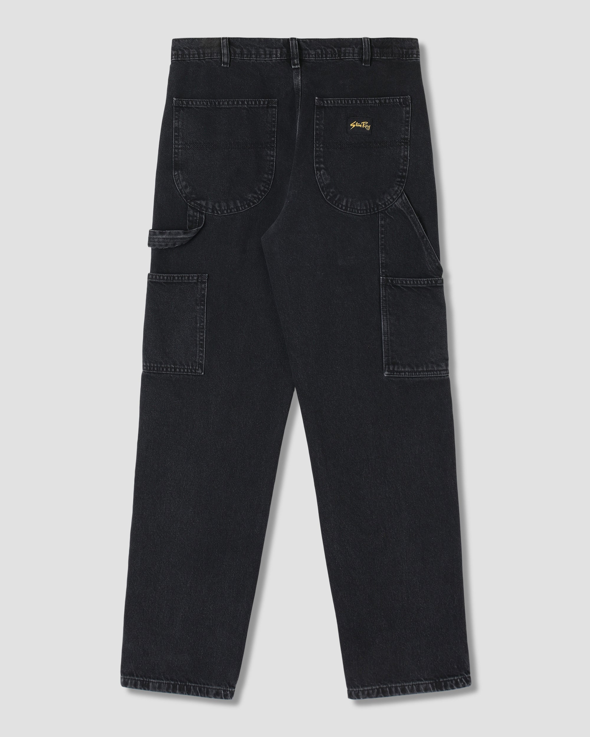 Pantalón pintor de los años 80 - Denim negro lavado a la piedra