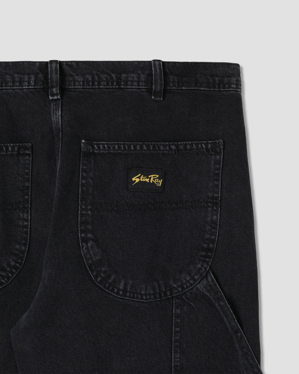 Pantalón pintor de los años 80 - Denim negro lavado a la piedra