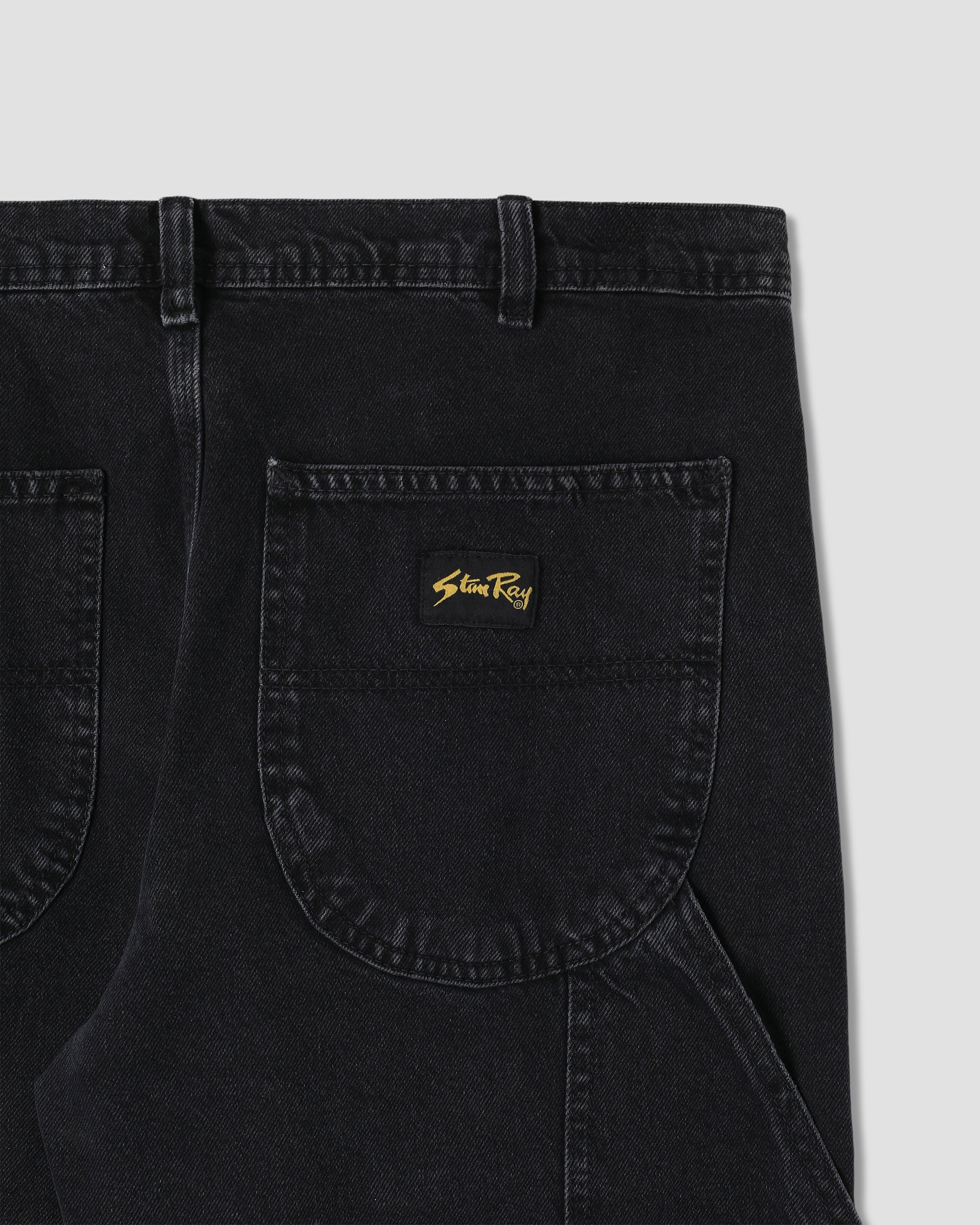 Pantalón pintor de los años 80 - Denim negro lavado a la piedra