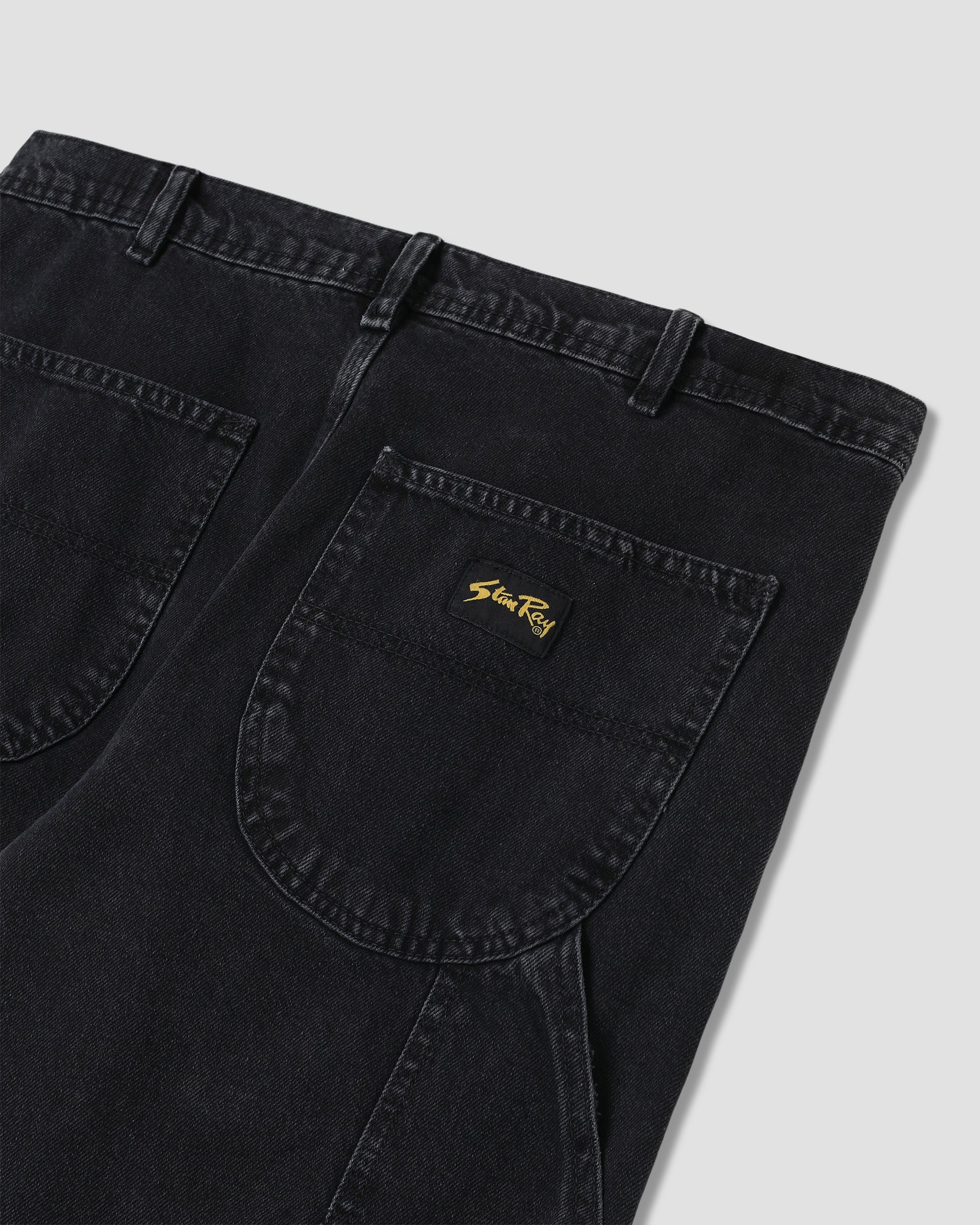 Pantalón pintor de los años 80 - Denim negro lavado a la piedra