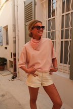 Light pink bandana scarf