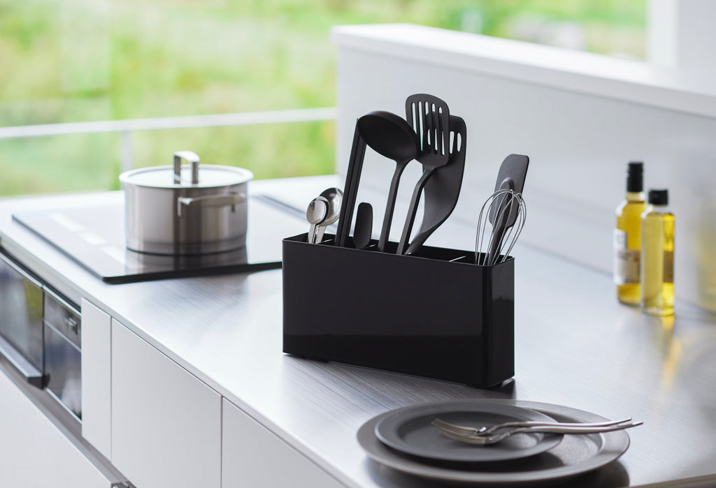 Kitchen Utensil & Chopping Board Stand - Tower - Black
